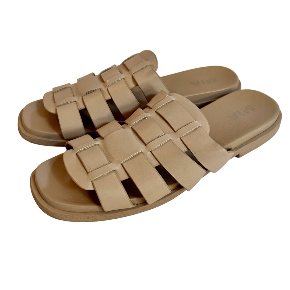 MIA Fisherman style Slides Slip-On Beige Nude Flat Sandals Size 8